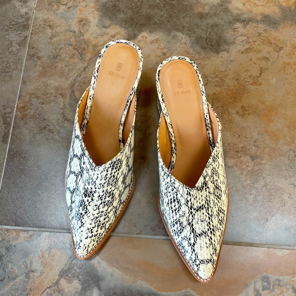 Bill Blass Snakeprint Mules